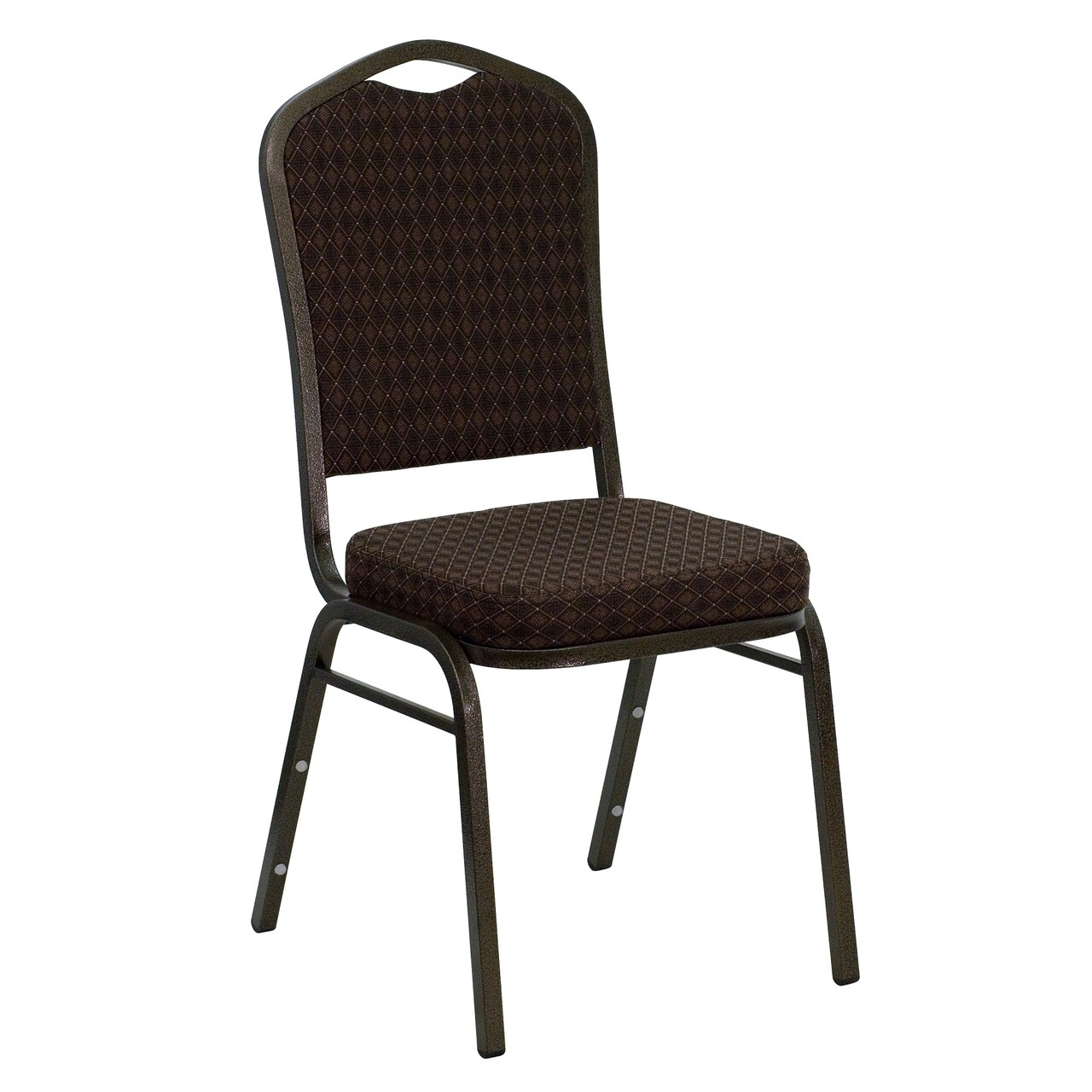 Flash Furniture 38&#x22; Brown Contemporary Crown Back Stacking Banquet Chair